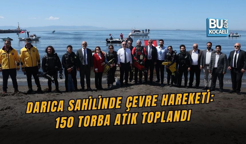 DARICA SAHİLİNDE ÇEVRE HAREKETİ: 150 TORBA ATIK TOPLANDI