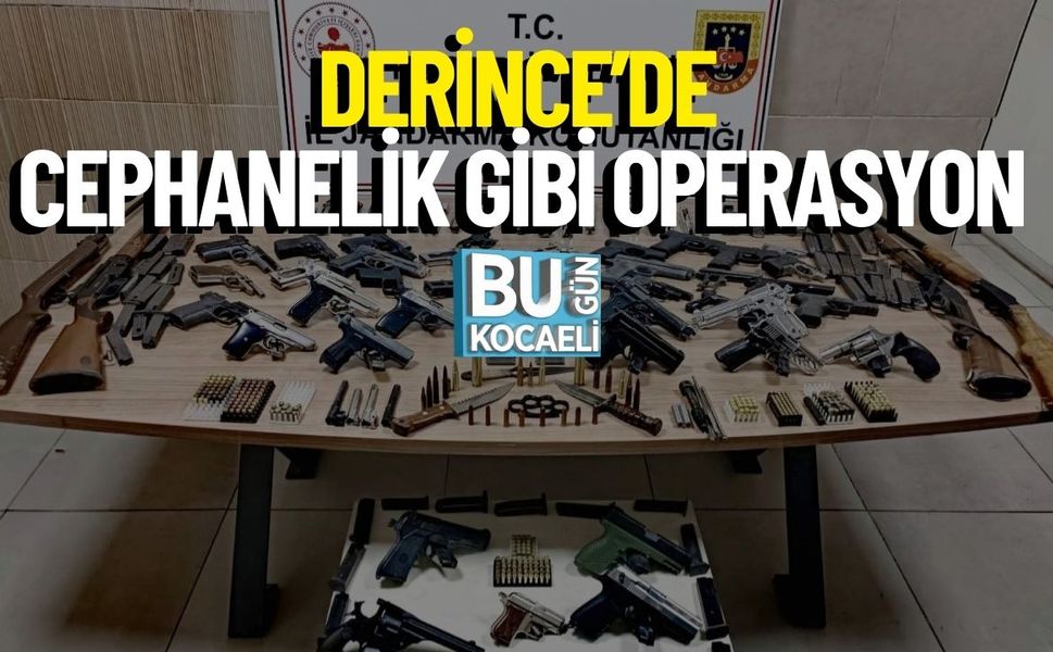 Derince’de Cephanelik Gibi Operasyon: 18 Ruhsatsız Silah Ele Geçirildi!