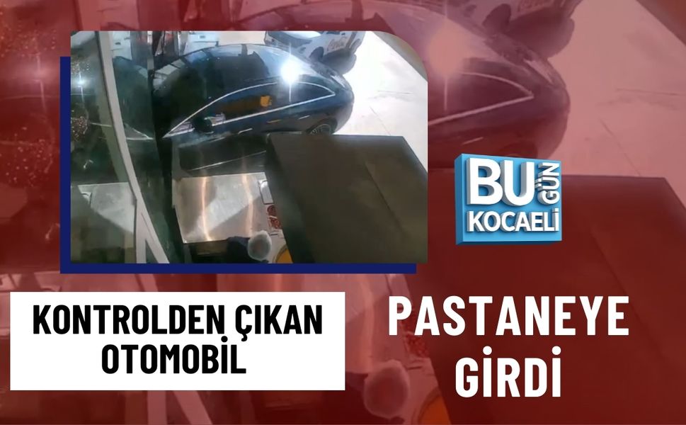 KONTROLDEN ÇIKAN OTOMOBİL PASTANEYE GİRDİ