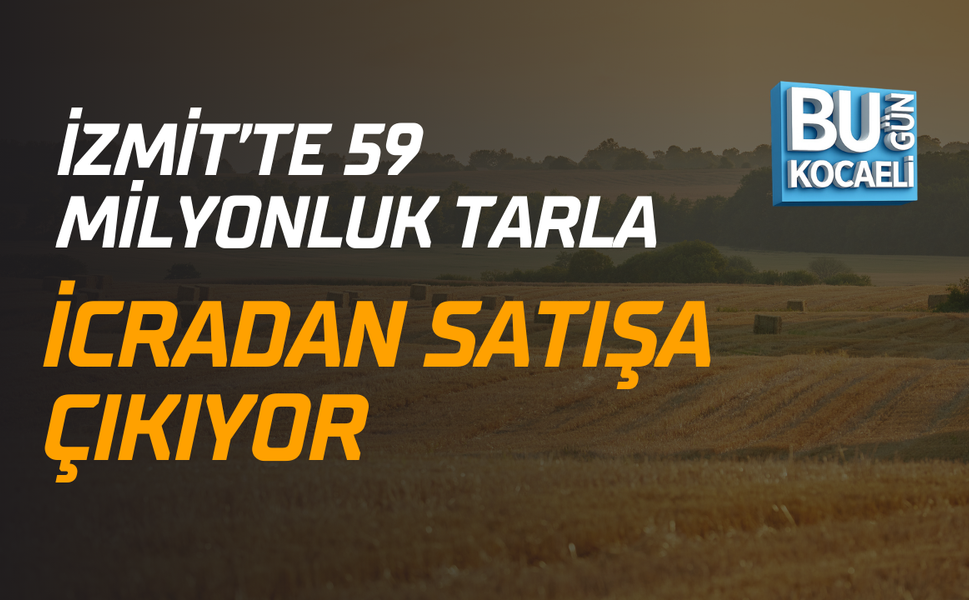 İzmit’te 59 Milyonluk Tarla İcradan Satışa Çıkıyor