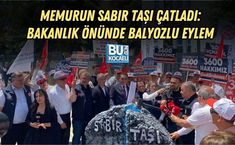 MEMURUN SABIR TAŞI ÇATLADI: BAKANLIK ÖNÜNDE BALYOZLU EYLEM