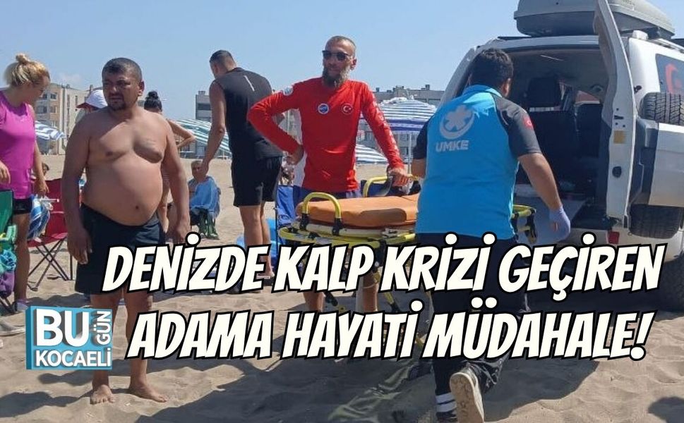 DENİZDE KALP KRİZİ GEÇİREN ADAMA HAYATİ MÜDAHALE!