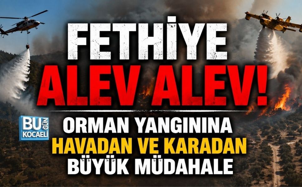 FETHİYE ALEV ALEV! ORMAN YANGININA HAVADAN VE KARADAN BÜYÜK MÜDAHALE