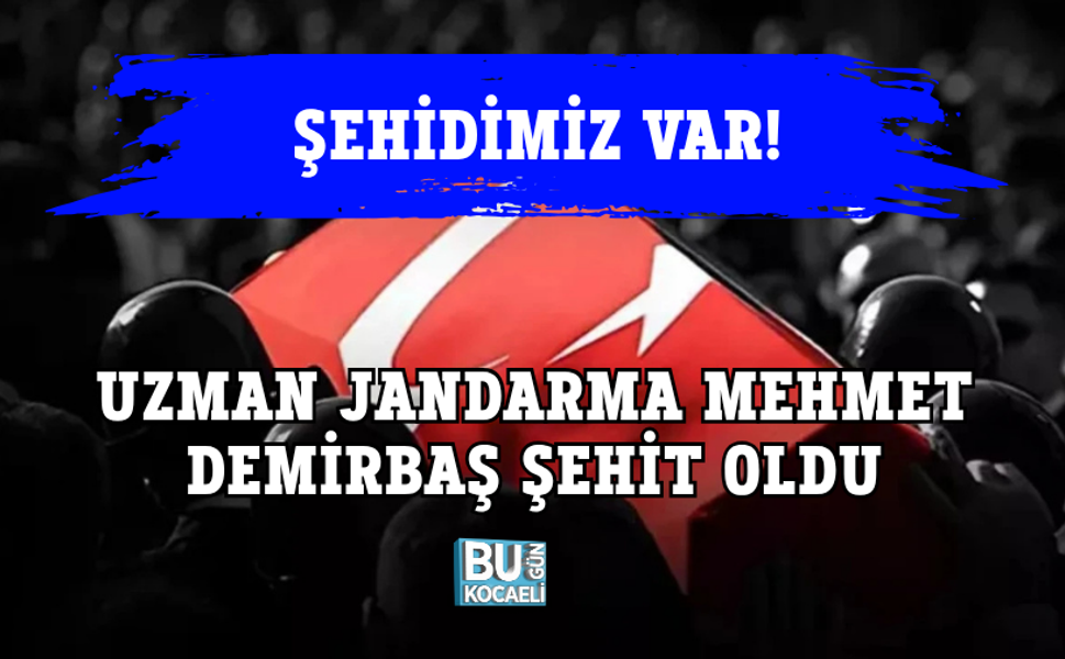 ŞEHİDİMİZ VAR! UZMAN JANDARMA MEHMET DEMİRBAŞ ŞEHİT OLDU