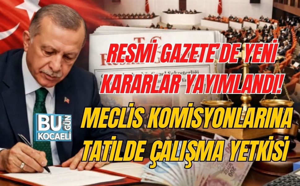 RESMİ GAZETE’DE YENİ KARARLAR YAYIMLANDI! MECLİS KOMİSYONLARINA TATİLDE ÇALIŞMA YETKİSİ